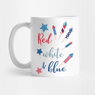 Red While and Blue Mug